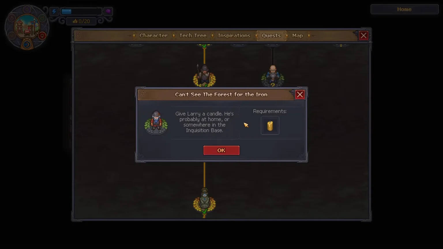 Graveyard Keeper 2 Larry Quest Simple Candle Into the Forest Chain