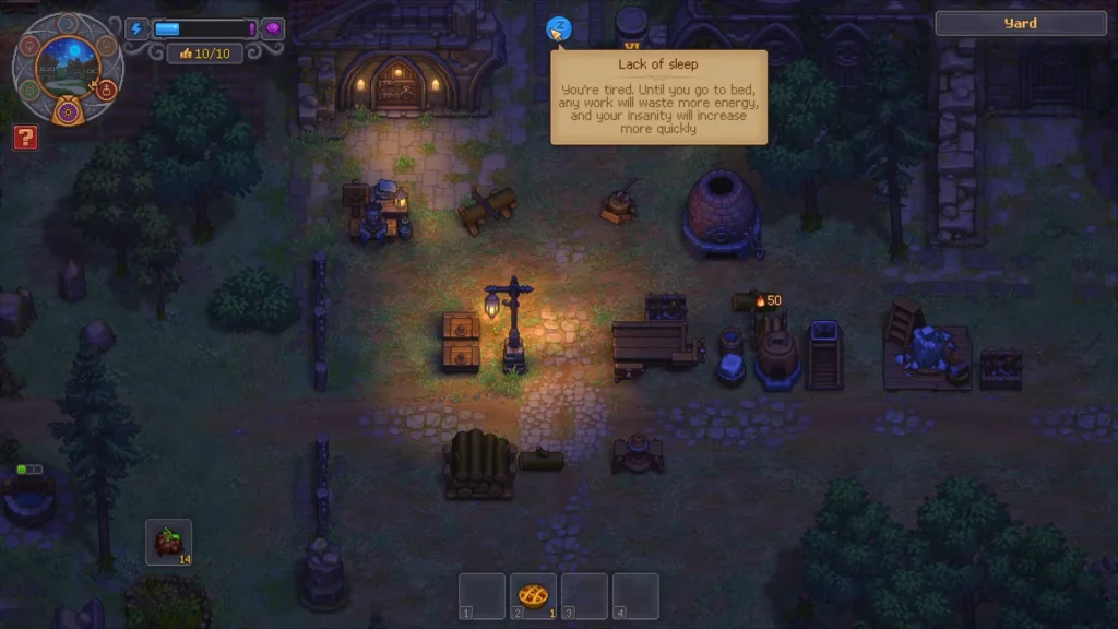 Graveyard Keeper 2 Town View Lack of Sleep Insanity