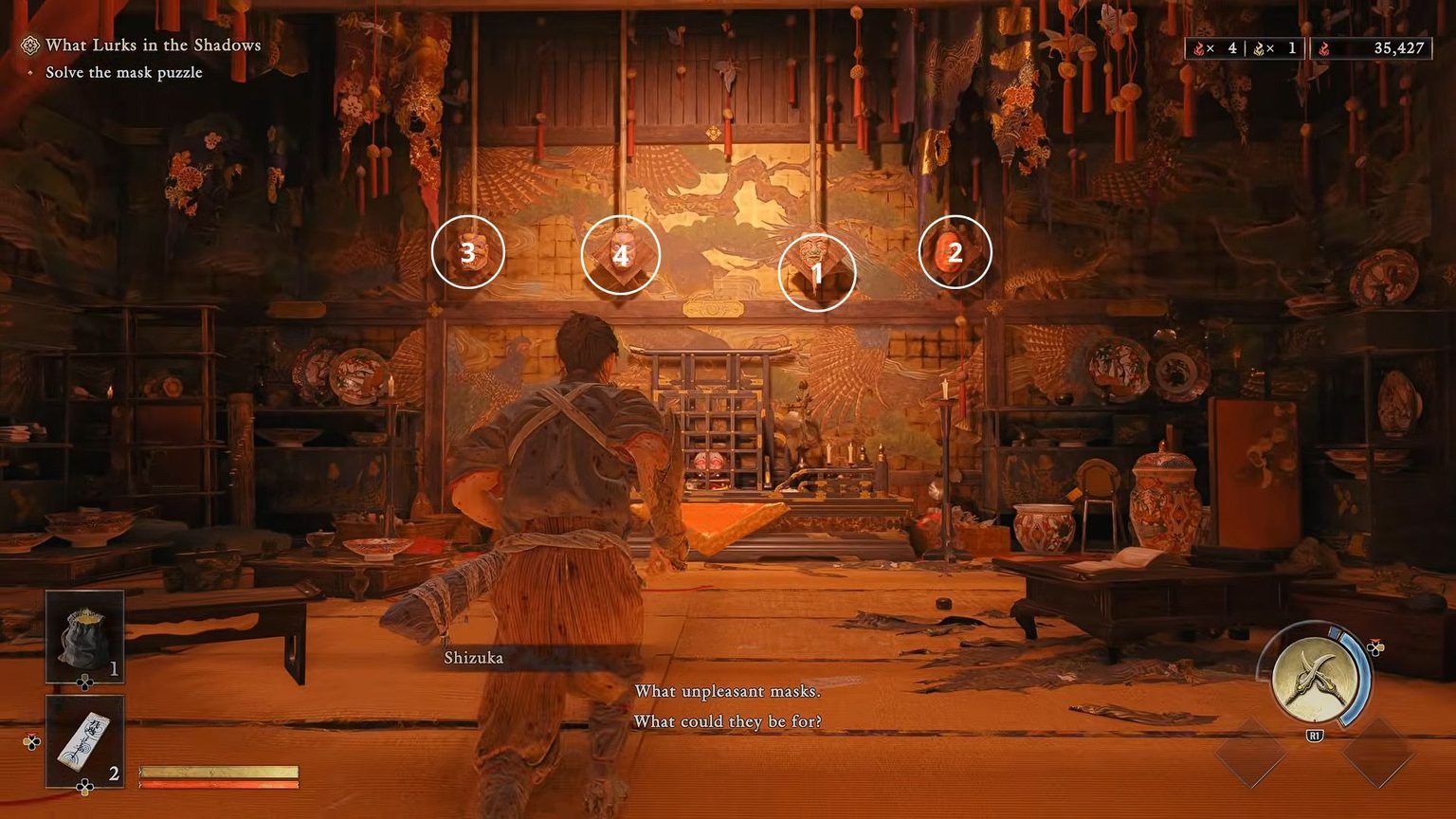 onimusha way of the sword mask puzzle solution