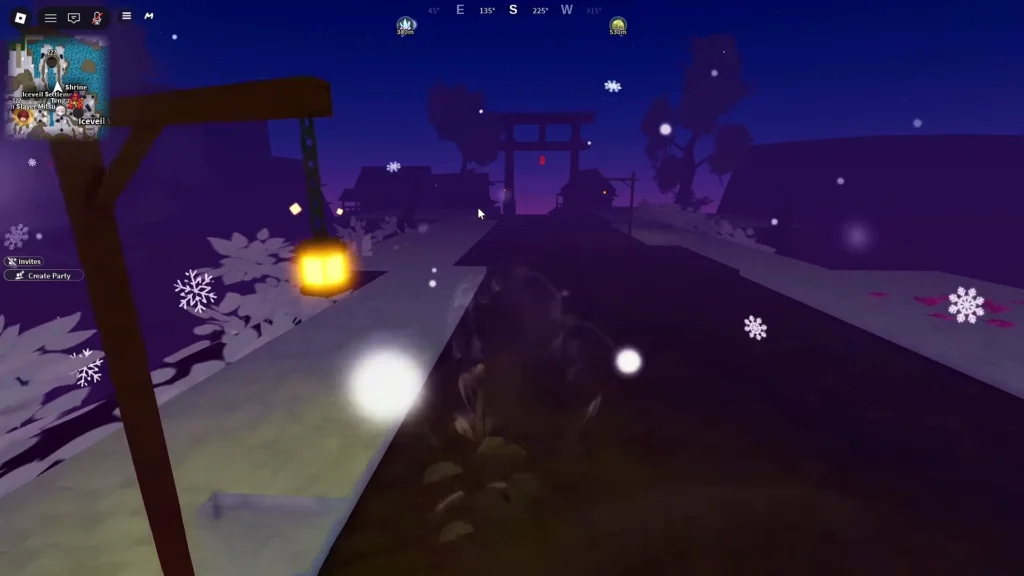 Project Slayer 2 Night Time View Snow Land
