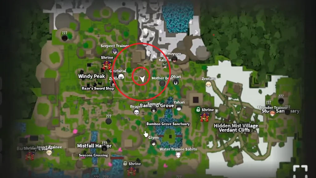 Project Slayer 2 Roblox Serpent Trainer Obari Location Map Windy Peaks (1)
