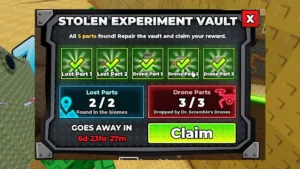 Roblox Stolen Experiment Vault Drone Parts Feature Image