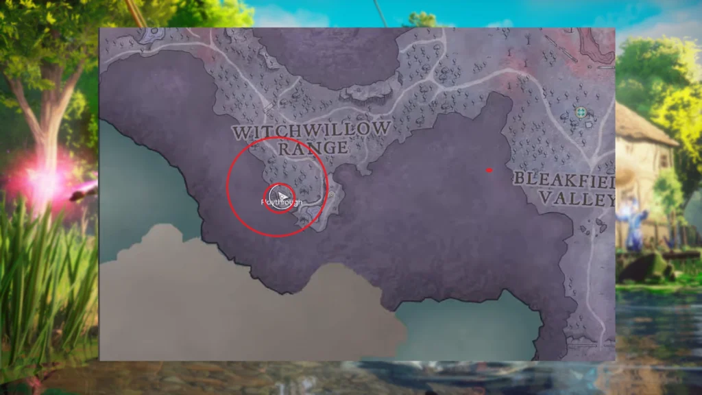 RuneScape Dragonwilds Witchwillow Tree Location for Base