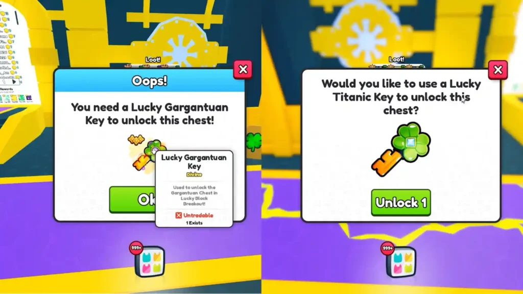 Titanic and Gargantuan Keys in Pet Simulator 99