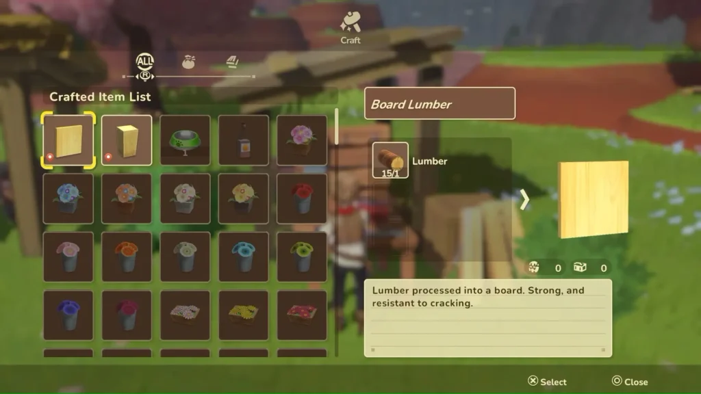 Harvest Moon Echoes of Teradea Board Lumber How To Get and Use