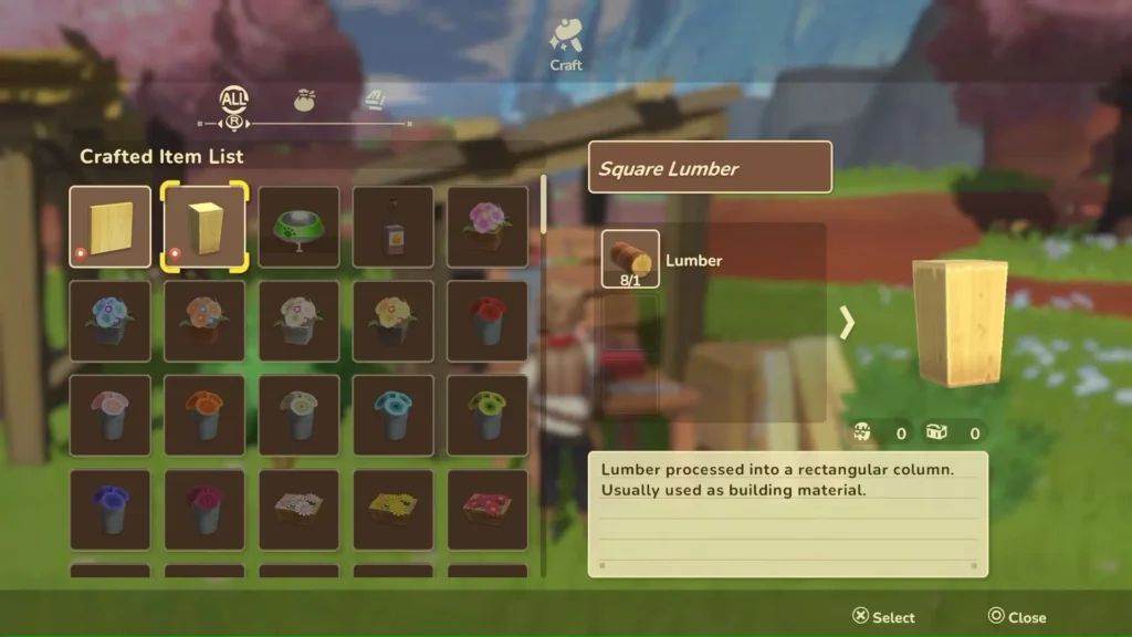 Harvest Moon Echoes of Teradea Square Lumber How To Get and Use