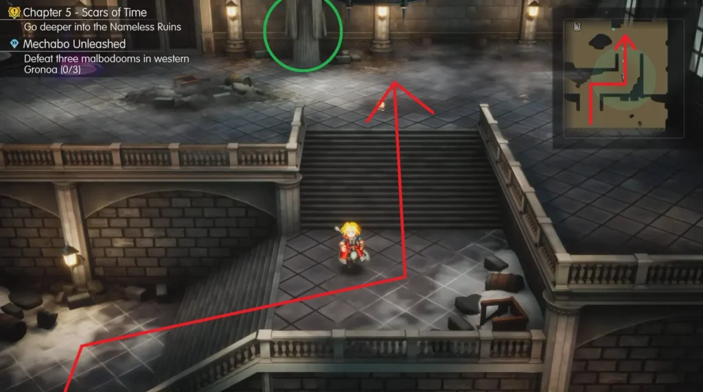 Final Fantasy Resonance Nameless Ruins Statue Locked Chest Riddle Solution Statue Puzzle Statue of a Broken Sword