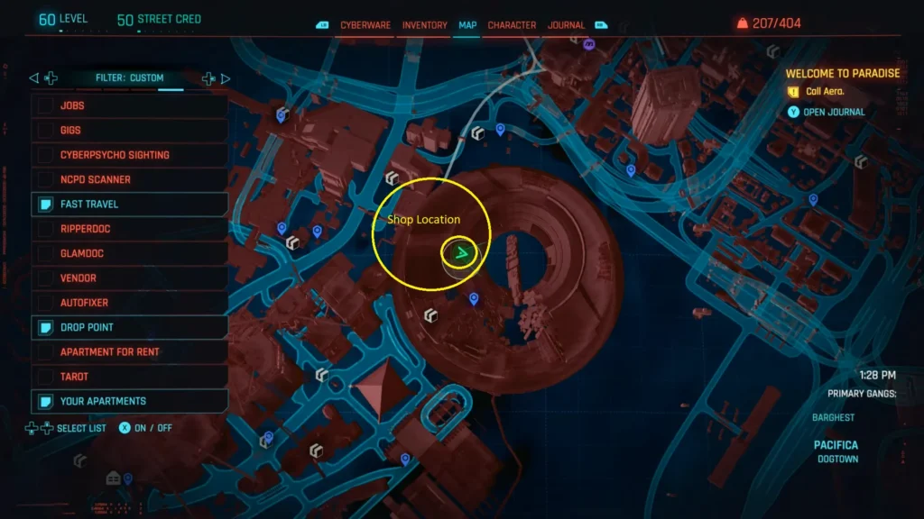 Cyberpunk 2077 EBM Petrochem Stadium Fast Travel Location