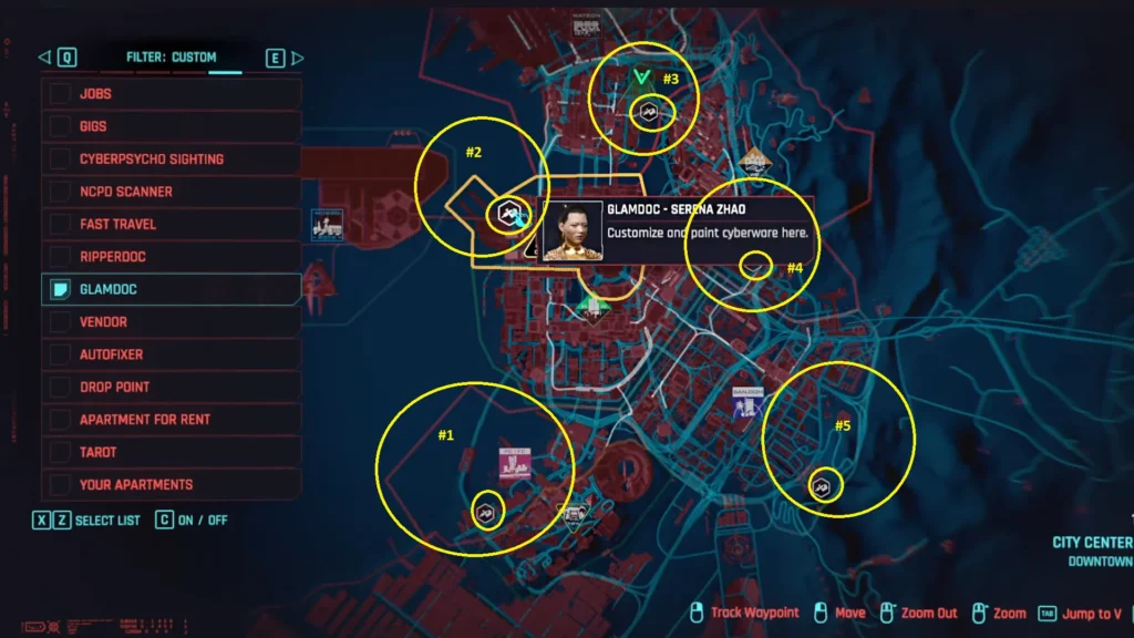 Cyberpunk 2077 - How To Create Custom Cyberware, & Glamdocs Locations | | GamesHorizon Cyberpunk 2077 Glamdoc Vendor Location