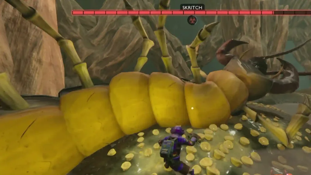 Grounded 2 Rot and Ruin hitting Skritch in the belly