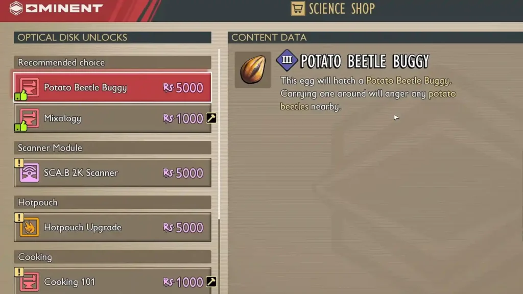 Potato Beetle Buggy Recipe
