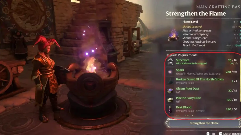 Strengthening Flame recipe Enshrouded 1.0